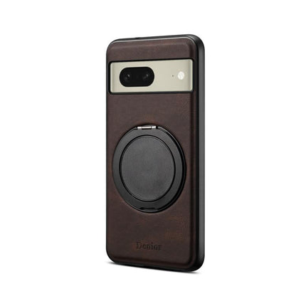 For Google Pixel 8 Denior A14 Skin Feel Rotating Holder MagSafe Phone Case(Brown)