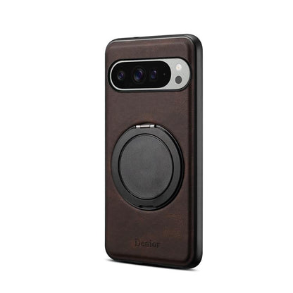 For Google Pixel 9 Pro XL Denior A14 Skin Feel Rotating Holder MagSafe Phone Case(Brown)