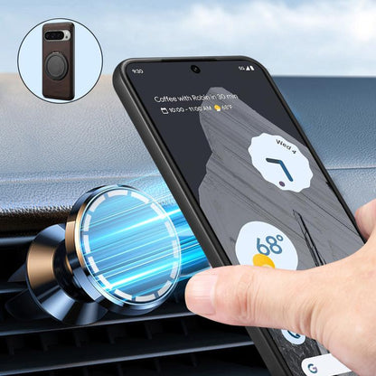 For Google Pixel 9 Pro XL Denior A14 Skin Feel Rotating Holder MagSafe Phone Case(Brown)