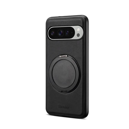 For Google Pixel 9 Pro XL Denior A14 Skin Feel Rotating Holder MagSafe Phone Case(Black)