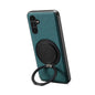For Samsung Galaxy A15 5G Denior A14 Skin Feel Rotating Holder MagSafe Phone Case(Blue)