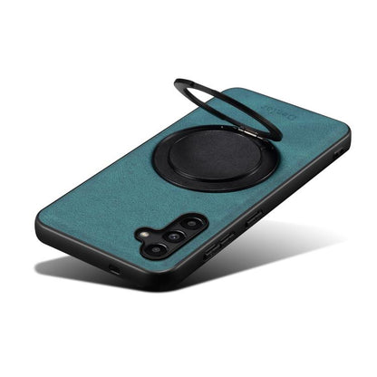 For Samsung Galaxy A15 5G Denior A14 Skin Feel Rotating Holder MagSafe Phone Case(Blue)