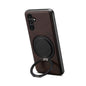 For Samsung Galaxy A15 5G Denior A14 Skin Feel Rotating Holder MagSafe Phone Case(Brown)