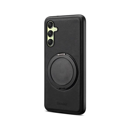 For Samsung Galaxy A16 5G Denior A14 Skin Feel Rotating Holder MagSafe Phone Case(Black)