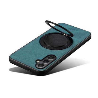 For Samsung Galaxy A35 5G Denior A14 Skin Feel Rotating Holder MagSafe Phone Case(Blue)