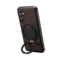 For Samsung Galaxy A35 5G Denior A14 Skin Feel Rotating Holder MagSafe Phone Case(Brown)