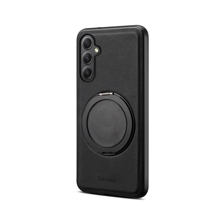 Pour Samsung Galaxy A35 5G Étui de téléphone MagSafe avec support rotatif et sensation de peau Denior A14 (Noir)
