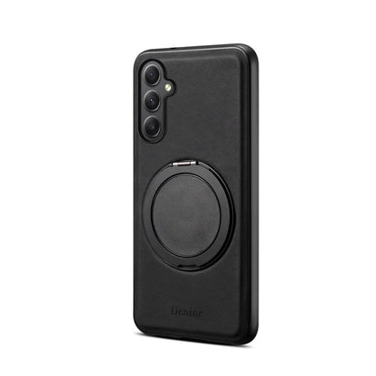 Pour Samsung Galaxy A35 5G Étui de téléphone MagSafe avec support rotatif et sensation de peau Denior A14 (Noir)