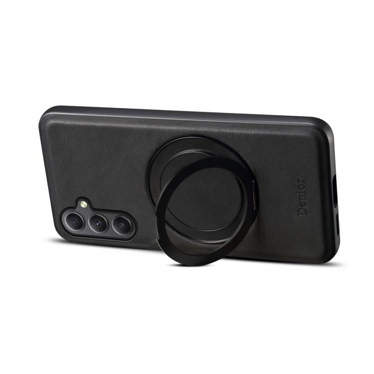 Pour Samsung Galaxy A35 5G Étui de téléphone MagSafe avec support rotatif et sensation de peau Denior A14 (Noir)