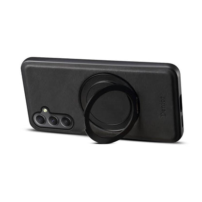 Pour Samsung Galaxy A35 5G Étui de téléphone MagSafe avec support rotatif et sensation de peau Denior A14 (Noir)