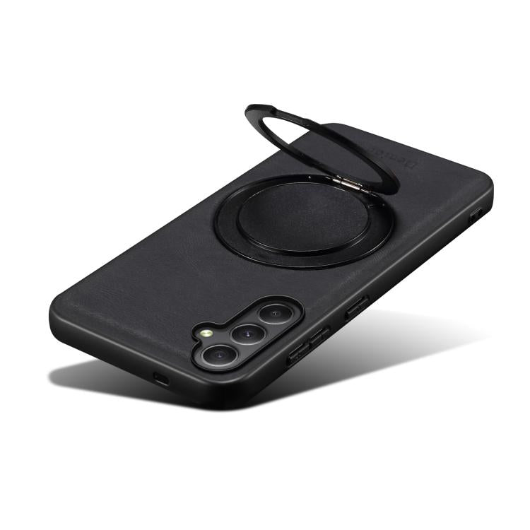 Pour Samsung Galaxy A35 5G Étui de téléphone MagSafe avec support rotatif et sensation de peau Denior A14 (Noir)