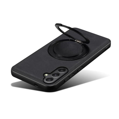 Pour Samsung Galaxy A35 5G Étui de téléphone MagSafe avec support rotatif et sensation de peau Denior A14 (Noir)