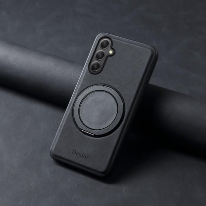 Pour Samsung Galaxy A35 5G Étui de téléphone MagSafe avec support rotatif et sensation de peau Denior A14 (Noir)