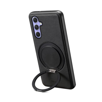 For Samsung Galaxy A55 5G Denior A14 Skin Feel Rotating Holder MagSafe Phone Case(Black)