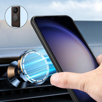 For Huawei Mate 60 Denior A14 Skin Feel Rotating Holder MagSafe Phone Case(Brown)