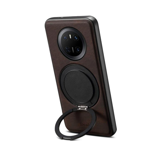 For Huawei Mate 70 Denior A14 Skin Feel Rotating Holder MagSafe Phone Case(Brown)