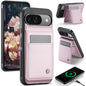 For Google Pixel 9 / 9 Pro JEEHOOD J06 British Style RFID MagSafe Card Bag PU Phone Case(Pink)