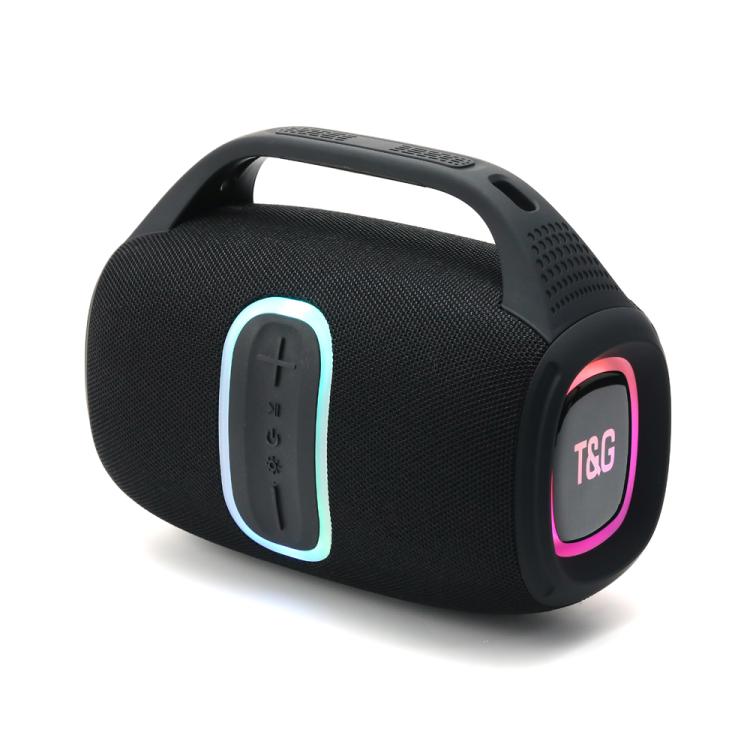Haut-parleur Bluetooth sans fil portable TWS d'extérieur T&G TG674 avec lumière RVB (noir)