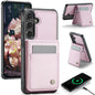 For Samsung Galaxy S24+ 5G JEEHOOD J06 British Style RFID MagSafe Card Bag PU Phone Case(Pink)