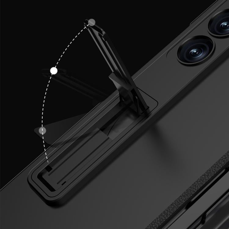 For Samsung Galaxy Z Fold6 Slim GKK Integrated Full Coverage Magnetic Fold Phone Case with Pen Slot / Pen(Black)