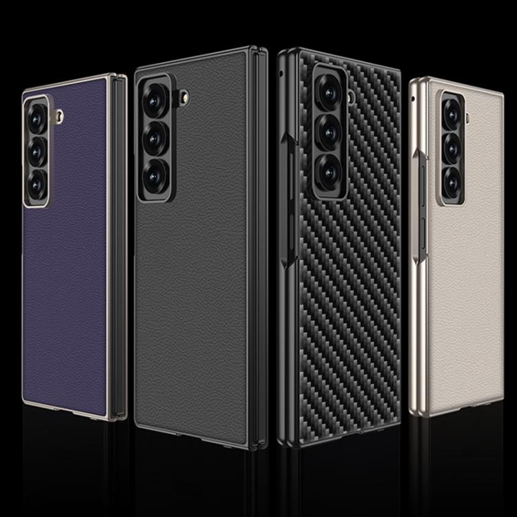 For Samsung Galaxy Z Fold6 Slim GKK Integrated Metal Paint Skin Feel Leather Full Coverage Phone Case(Titanium Gray)