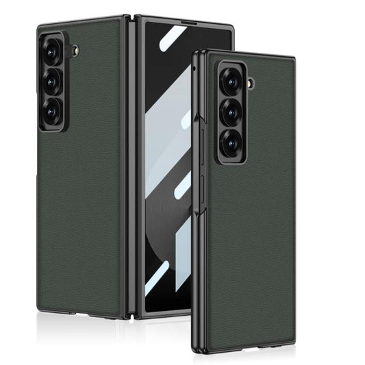 For Samsung Galaxy Z Fold6 Slim GKK Integrated Metal Paint Skin Feel Leather Full Coverage Phone Case(Green)
