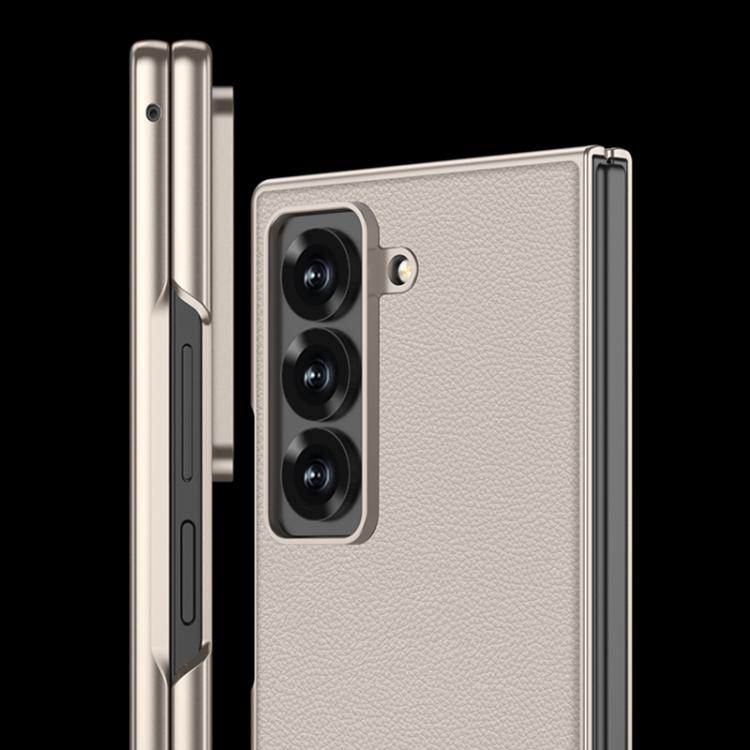For Samsung Galaxy Z Fold6 Slim GKK Integrated Metal Paint Skin Feel Leather Full Coverage Phone Case(Purple)