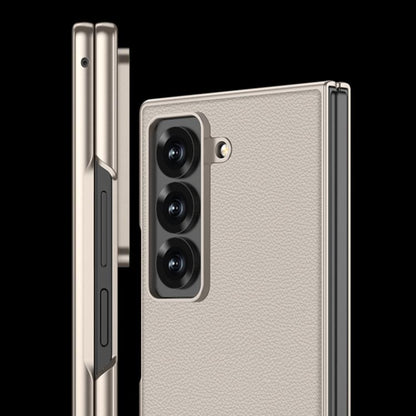 For Samsung Galaxy Z Fold6 Slim GKK Integrated Metal Paint Skin Feel Leather Full Coverage Phone Case(Purple)