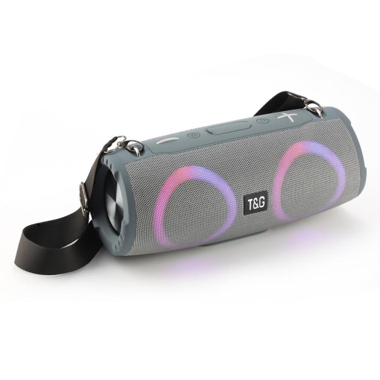 T&G TG676 30W Music Battle Drum Portable Strap Bluetooth Speaker with RGB Light(Grey)