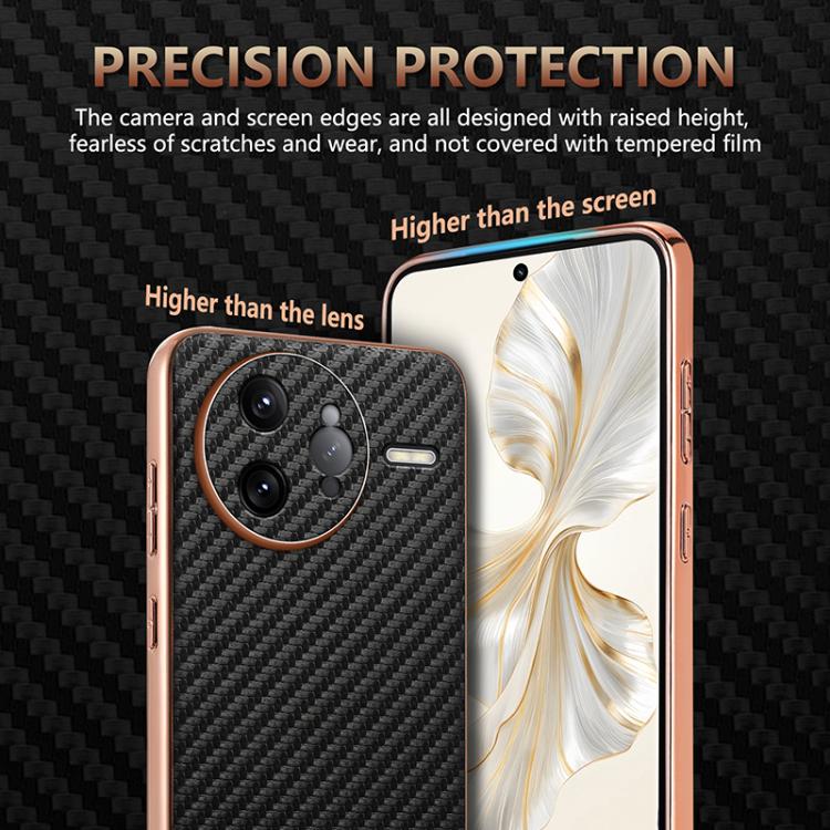 For Redmi K80 Pro AZNS Electroplated Edge Carbon Fiber Texture Phone Case(Black)