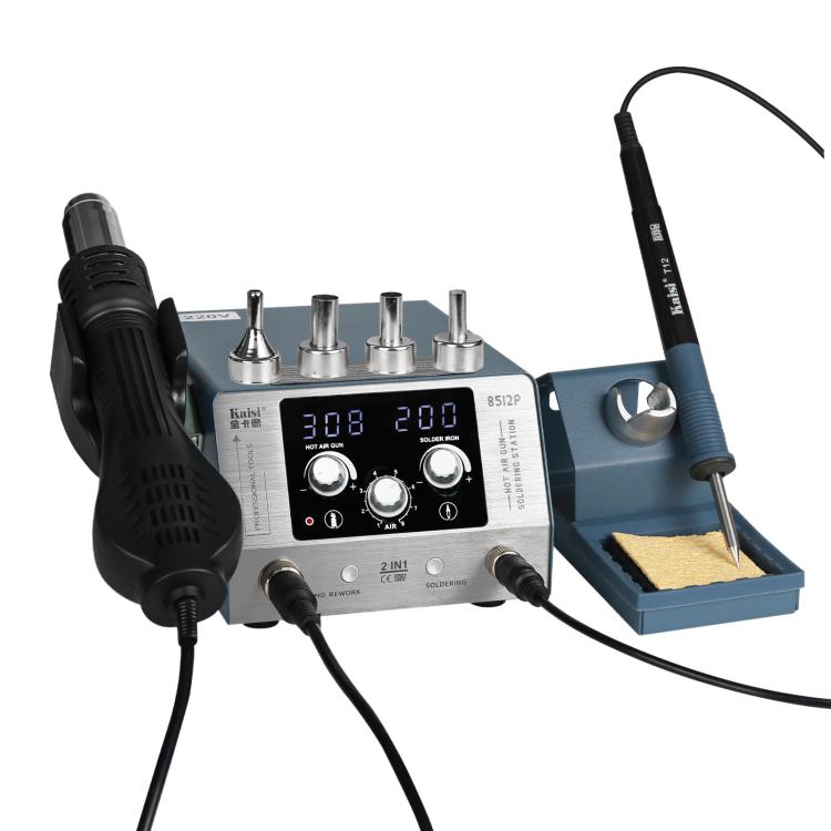 Kaisi 8512P 2 in 1 Constant Temperature Digital Display Hot Air Gun Soldering Iron Rework Station, Plug:EU Plug