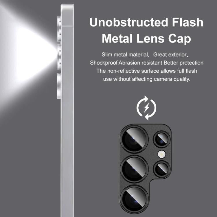 Pour Samsung Galaxy S25 Ultra 5G IMAK Metal Armor Film de protection d'objectif photo premium (noir)