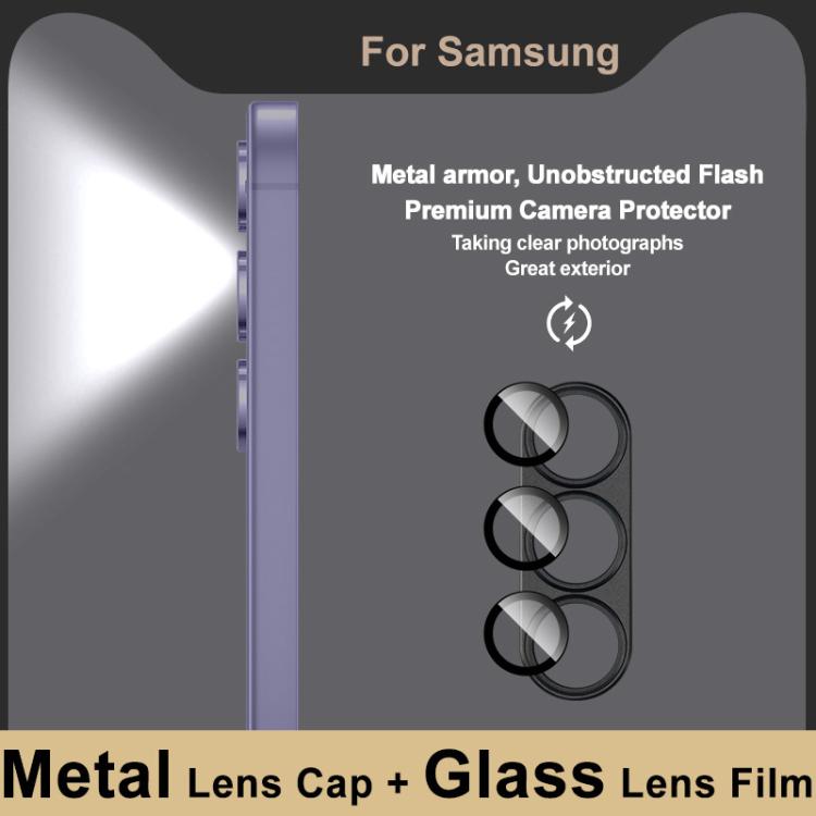 Pour Samsung Galaxy S25+ 5G Film de protection d'objectif en métal IMAK Metal Armor (noir)
