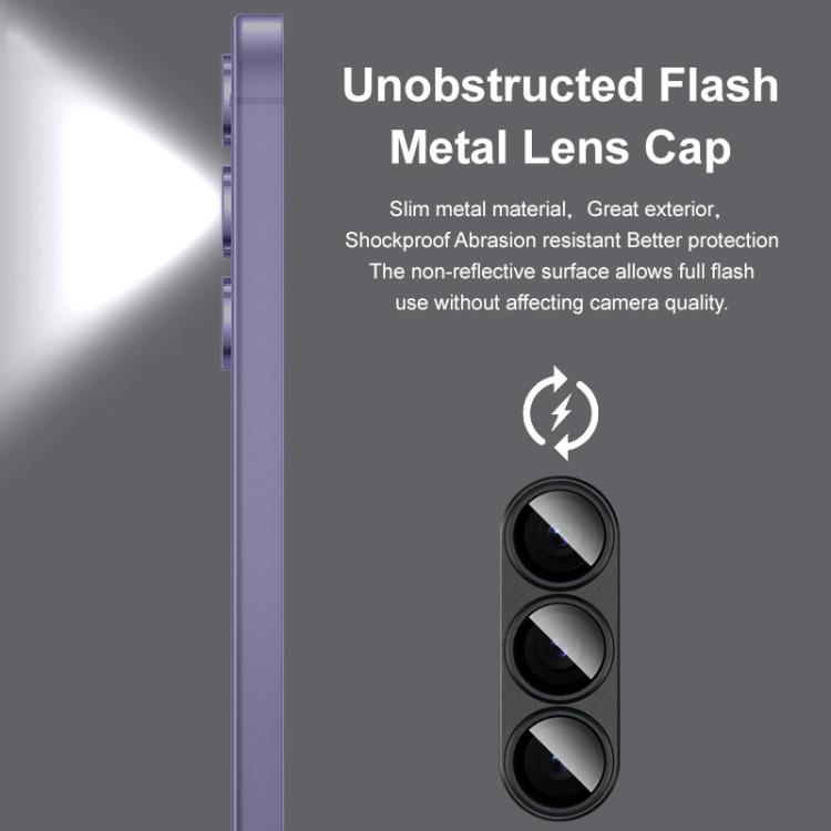 Pour Samsung Galaxy S25+ 5G Film de protection d'objectif en métal IMAK Metal Armor (noir)