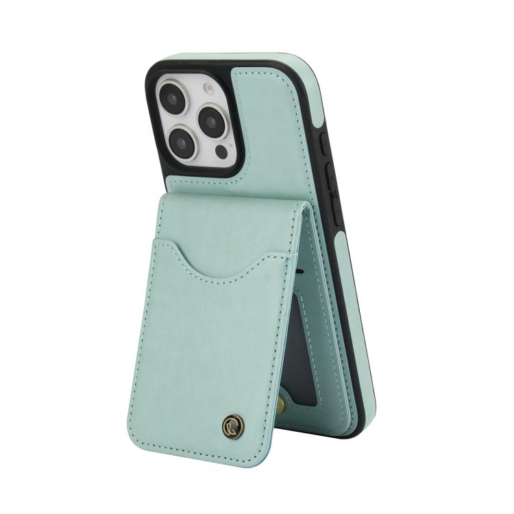 For iPhone 16 Pro Max AwQuer Vertical Flip Card Bag Holder Leather Phone Case(Green)