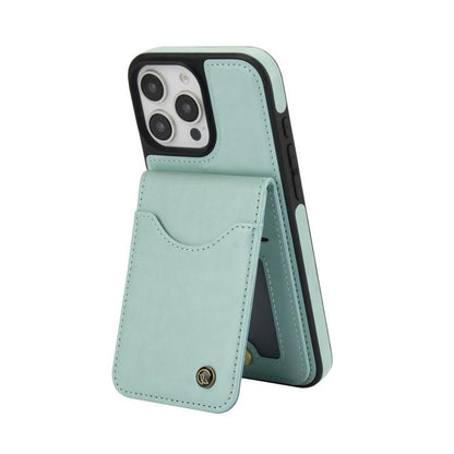 For iPhone 16 Pro Max AwQuer Vertical Flip Card Bag Holder Leather Phone Case(Green)
