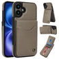 Pour iPhone 16 Plus Étui de Téléphone en Cuir AwQuer avec Porte-Cartes à Rabat Vertical (Gris)