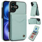Pour iPhone 16 Plus Étui de téléphone en cuir avec porte-cartes à rabat vertical AwQuer (Vert)