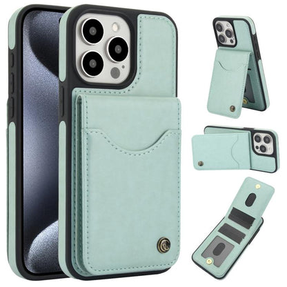 Pour iPhone 15 Pro Max AwQuer Étui portefeuille en cuir à rabat vertical avec porte-cartes (vert)