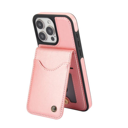 Pour iPhone 15 Pro Étui Portefeuille en Cuir avec Rabat Vertical AwQuer (Or Rose)