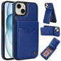For iPhone 15 AwQuer Vertical Flip Card Bag Holder Leather Phone Case(Blue)