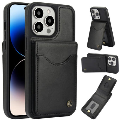 Pour iPhone 14 Pro AwQuer Vertical Flip Card Bag Holder Housse de téléphone en cuir (Noir)