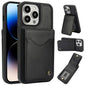 Pour iPhone 14 Pro AwQuer Vertical Flip Card Bag Holder Housse de téléphone en cuir (Noir)