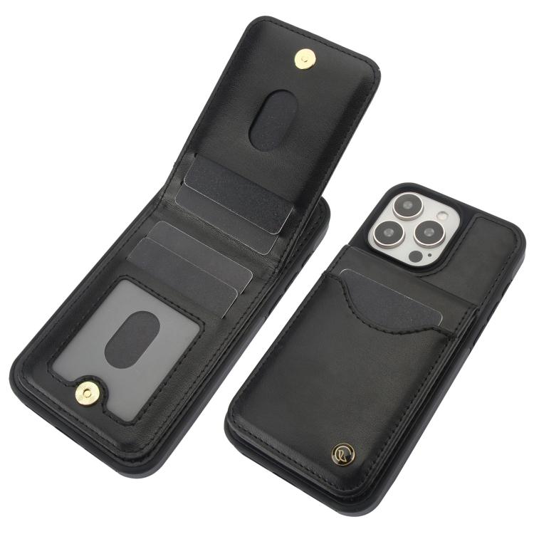 Pour iPhone 14 Pro AwQuer Vertical Flip Card Bag Holder Housse de téléphone en cuir (Noir)