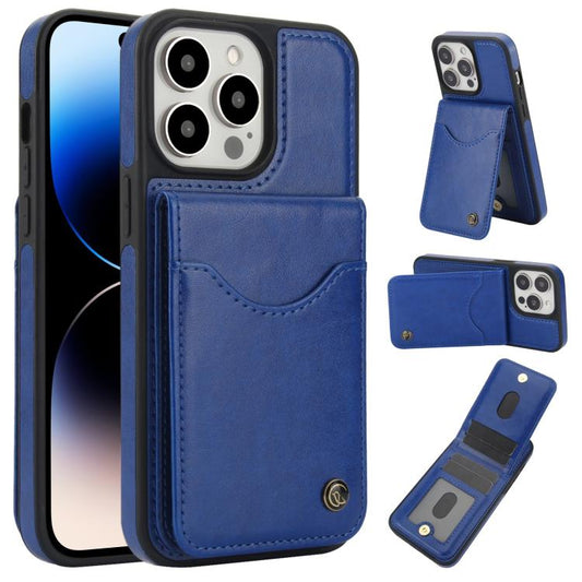 Pour iPhone 14 Pro AwQuer Vertical Flip Card Bag Holder Étui en Cuir (Bleu)