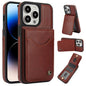 For iPhone 14 Pro AwQuer Vertical Flip Card Bag Holder Leather Phone Case(Brown)