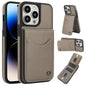 For iPhone 14 Pro Max AwQuer Vertical Flip Card Bag Holder Leather Phone Case(Grey)