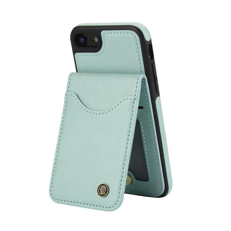 For iPhone 7 / 8 / SE 2022 AwQuer Vertical Flip Card Bag Holder Leather Phone Case(Green)