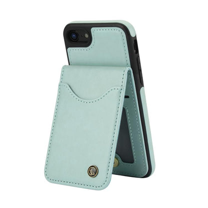For iPhone 7 / 8 / SE 2022 AwQuer Vertical Flip Card Bag Holder Leather Phone Case(Green)