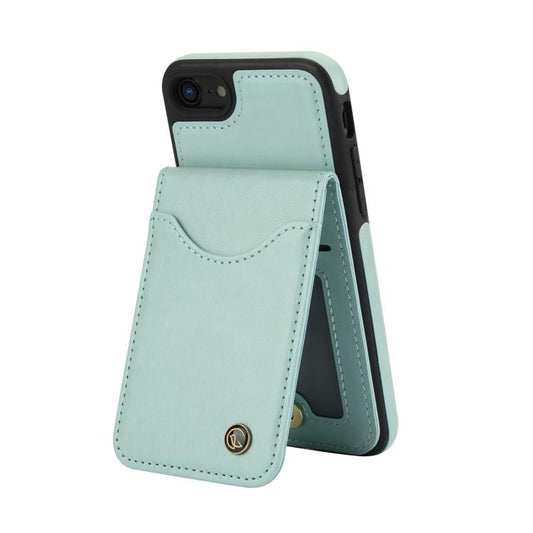 For iPhone 7 / 8 / SE 2022 AwQuer Vertical Flip Card Bag Holder Leather Phone Case(Green)